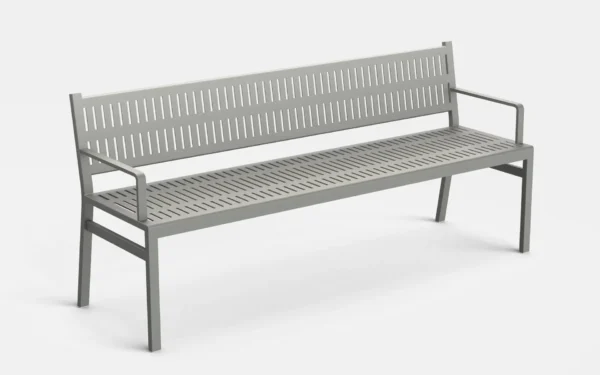 San Antonio Bench powder-coated steel backed park bench