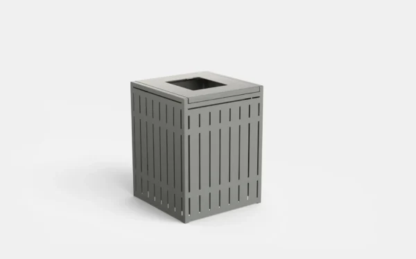 San Antonio Metal Litter Receptacle by DM Braun Site Furnishings displayed with a white background.