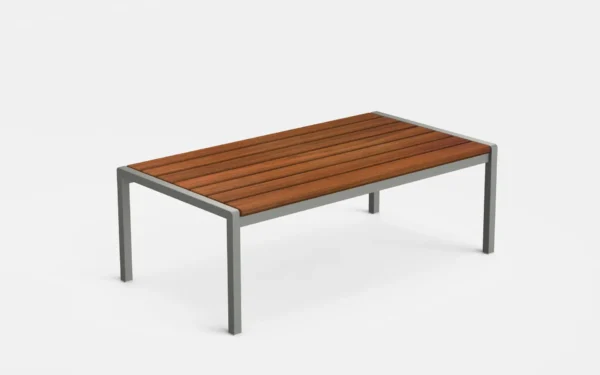 San Antonio Wood Coffee Table with steel frame and wood top