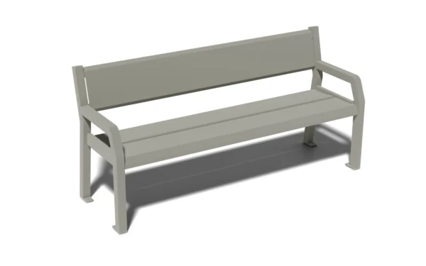 Ventura Street Bench modern steel backed bench with powder coat finish