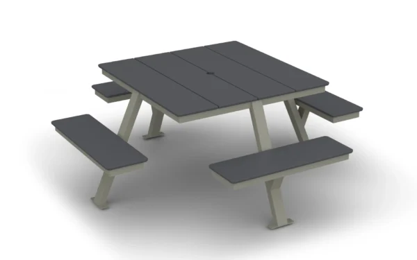 Connected Square Steel Dining Table for schools and parks