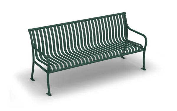 Avenue One all-welded steel park bench with powder coat finish