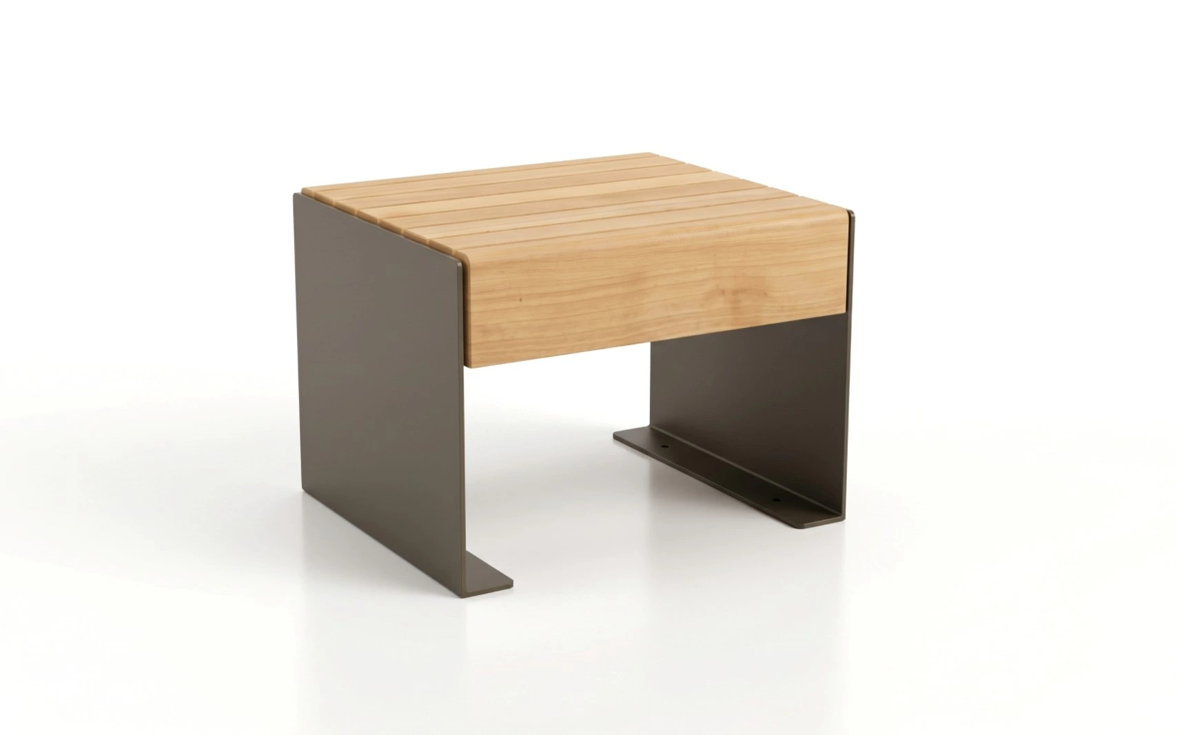 Alpine 2 Seat Cube with wood top and powder coated steel panel sides