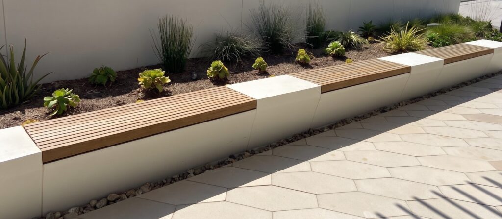 BraunMark Seatwall Bench in Kebony