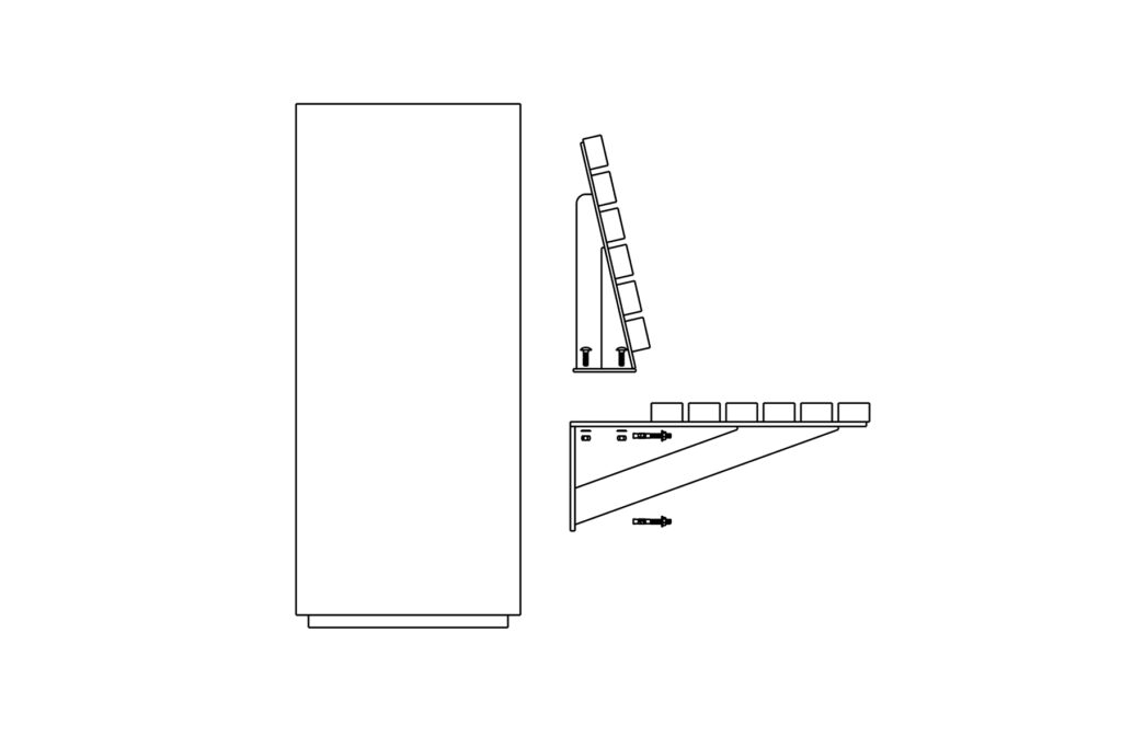 BraunMark Cantilever Wall-Mount Bench Backed Anchoring